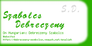 szabolcs debreczeny business card